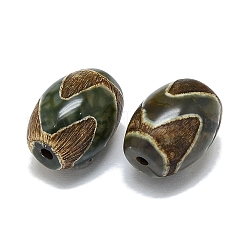 チベット風ジービーズ  天然石瑪瑙ビーズ  バレル  染め＆加熱  馬の歯の模様  13.5x10mm  穴：1.6mm&nbsp;G-Q166-01B