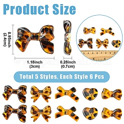 30Pcs 5 Styles Printed Transparent Acrylic Beads&nbsp;TACR-YW0003-46