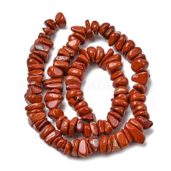 天然石レッドジャスパービーズ連売り  ナゲット  8~17.5x7~14x2~5mm  穴：0.8mm  15.55~15.94''（39.5~40.5センチメートル）&nbsp;G-A285-A08-01