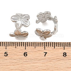 女性用304ステンレススチールカフイヤリング  花  ステンレス鋼色  11.5x10mm&nbsp;SA-CBA9061-03P