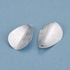 真鍮製チャーム  ティアドロップ  925銀メッキ  20x13x2mm  穴：1.4mm&nbsp;LS-KK-Y003-38S