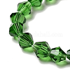 ハーフハンドメイド透明ガラスビーズ連売り  双円錐形  ミックスカラー  6mm  穴：1mm  約44~47個/連  24.5~25cm&nbsp;GB6MM