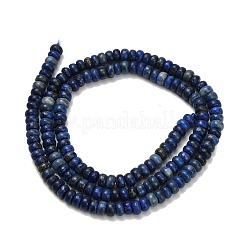 天然石ラピスラズリビーズ連売り  染め  ロンデル  4x1.5mm  穴：0.7mm  約155個/連  14.96''（38センチメートル）&nbsp;G-L635-A33-4x2mm-01