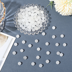120Pcs Round Natural White Jade Beads&nbsp;G-PA0001-07B