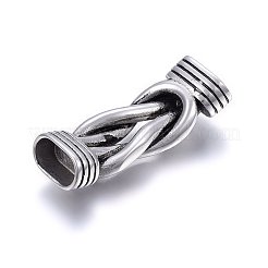 304ステンレススチールリンクコネクター  レザーコードブレスレット用  アンティークシルバー  43x15x8.5mm  穴：6x12mm&nbsp;STAS-F179-01AS