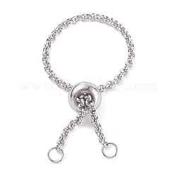 304 Stainless Steel Rolo Chains Slider Ring Findings&nbsp;RJEW-JR00443