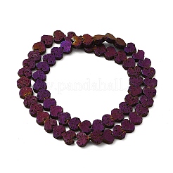 Electroplated Natural Lava Rock Beads Strands&nbsp;G-Q1009-G01-01E