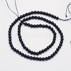 Natural Black Tourmaline Round Bead Strands&nbsp;X-G-I160-01-6mm