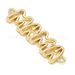 中空真鍮製コネクターチャーム  単語ママ  ゴールドカラー  10x33.5x2mm  穴：1.8mm&nbsp;KK-CBAE532-01L-G
