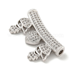 Brass Micro Pave Clear Cubic Zirconia Beads&nbsp;KK-G493-14A-P