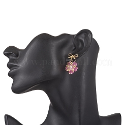 Flower Handmade Glass Seed Beads Dangle Stud Earrings&nbsp;EJEW-MZ00471
