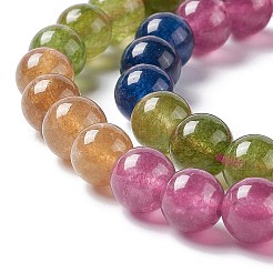 天然白翡翠模倣トルマリンビーズ連売り  染め  ラウンド  秋のテーマカラフル  8mm  穴：1mm  約47個/連  14.96''（38センチメートル）&nbsp;G-I334-01B