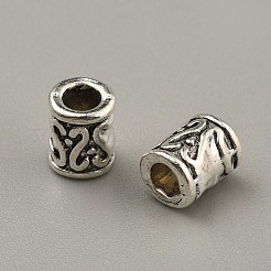 チベット風合金ビーズ  コラム  アンティークシルバー  10x7mm  穴：3.5mm&nbsp;FIND-WH20032-30O