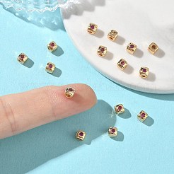 SHEGRACE Brass Cubic Zirconia Beads&nbsp;XGRQ4H341-682G-A