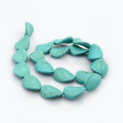合成ターコイズビーズ連売り  染め  ティアドロップ  キロから販売されている  ターコイズ  20x15x5mm  穴：1mm&nbsp;LS-G-J185-11A
