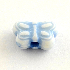クラフトアクリルビーズ  蝶  ミックスカラー  5.5x8x4mm  穴：2mm  約3800個/500g&nbsp;MACR-Q153-M037