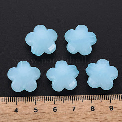 模造ゼリーアクリルビーズ  花  多面カット  ライトスカイブルー  17x17.5x10mm  穴：2mm  約340個/500g&nbsp;MACR-S373-87-E08