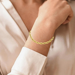 1Pc 5MM 304 Stainless Steel Rope Chain Bracelets for Women&nbsp;BJEW-DJ0001-58