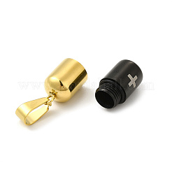Ion Plating(IP) 304 Stainless Steel Openable Capsule Pill Box Pendants&nbsp;STAS-E184-01