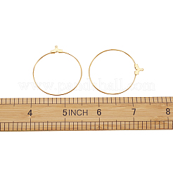 真鍮チャーム  フープピアスパーツ  ゴールドカラー  40mm  穴：1mm&nbsp;KK-TA0007-45