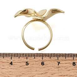 女性用真鍮カフオープンリング  ゴールドカラー  3mm  内径：17mm&nbsp;RJEW-F215-06G