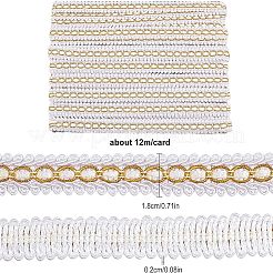 ポリエステルリボン  衣類飾りアクセサリー  ホワイト  1/2インチ（13mm）&nbsp;OCOR-WH0063-69A