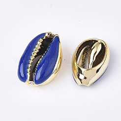 Electroplated Cowrie Shell Beads&nbsp;SSHEL-T008-11G-01