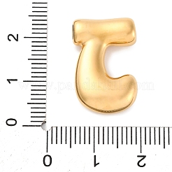 304ステンレスペンダント  レターチャーム  イオンプレーティング（ip）  18KGP本金メッキ  文字J  22x14x6mm  穴：3.5x2.2mm&nbsp;STAS-S166-02G-10