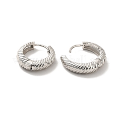 長持ちのメッキブラスフープピアス  女性用クロワッサンピアス  カドミウムフリー＆鉛フリー  プラチナメッキ  20.5x20x4~5mm  ピン：1mm&nbsp;X-EJEW-K093-13P