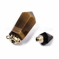 Faceted Natural Tiger Eye Pendants&nbsp;G-T131-15D