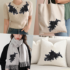 2Pcs Polyester Computerized Embroidered Appliques&nbsp;DIY-CY0003-45A