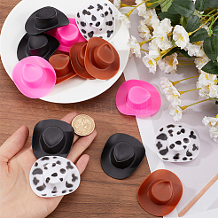16種類のスタイルのプラスチック製大型ペンダント4個。  カウボーイハットのチャーム  ミックスカラー  46.5x54.5x16mm  穴：1.4mm  4個/スタイル&nbsp;KY-SC0002-13