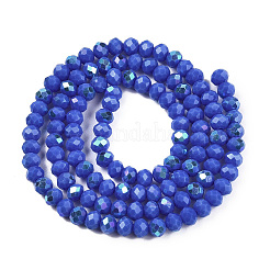 Electroplate Opaque Solid Color Glass Beads Strands&nbsp;EGLA-A044-P4mm-L32