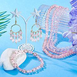 4 Strands 4 Styles Transparent Glass Bead Strands&nbsp;GLAA-TADJ0001-01A