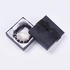 天然溶岩ロックストレッチブレスレット  ラインストーンスペーサービーズ付き  2インチ（52mm）  1連 /箱&nbsp;BJEW-JB03210-01