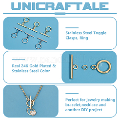24Pcs 2 Colors 304 Stainless Steel Ring Toggle Clasps&nbsp;FIND-UN00006
