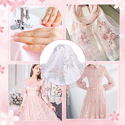 Mesh Embroidered Lace Fabric&nbsp;OCOR-WH0082-22