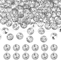 アクリルラインストーンボタン  2穴  多面カット  フラットラウンド  クリスタル  13x3.5mm  穴：1.6mm&nbsp;BUTT-PH0001-01