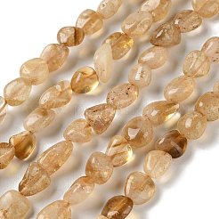 天然シトリン（加熱）ビーズ連売り  塊  10~14x8~11x5~7mm  穴：1mm  約38~41個/連  15.47~15.75''（39.3~40センチメートル）&nbsp;G-F827-A01-02
