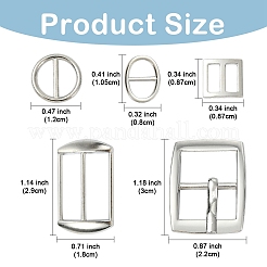 25Pcs 5 Styles Alloy Slide Buckles&nbsp;FIND-YW0009-96P