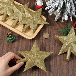Star Plastic Christmas Tree Topper Ornaments&nbsp;AJEW-WH20004-17C