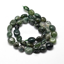 Natural Moss Agate Nuggets Beads Strands&nbsp;G-J336-18