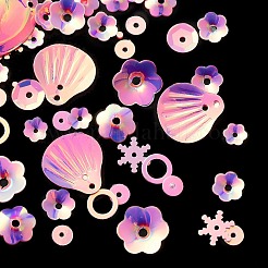Rainbow Iridescent PVC Paillette/Sequins Beads & Links & Pendants&nbsp;PVC-C001-01B
