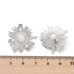 Brass ABS Imitation Pearl Stud Earrings&nbsp;EJEW-M082-06P