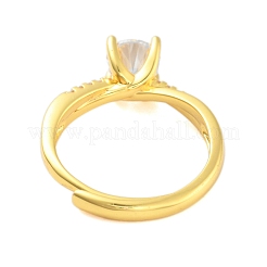 Clear Cubic Zirconia Adjustable Rings&nbsp;RJEW-L120-018G-05