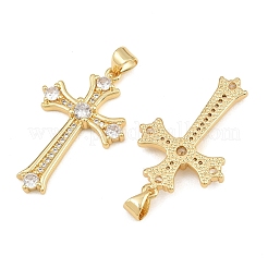 Brass Micro Pave Clear Cubic Zirconia Pendants&nbsp;CU-CBADC6C-08G-03