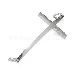 宗教 304 ステンレススチール コネクタチャーム  カーブクロスリンク  変色なし  ステンレス鋼色  29x14x1.5mm  穴：2.5mm&nbsp;STAS-B141-12P
