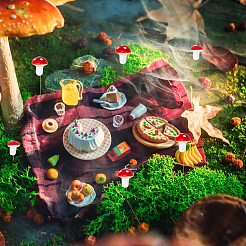 100Pcs Plastic Plant Mini Miniatures Artificial Mushroom&nbsp;AJEW-CA0003-71