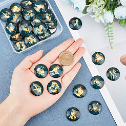 48pcs 12 Style Glass Cabochons&nbsp;GLAA-AR0001-11