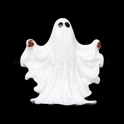 ハロウィンのテーマ不透明樹脂カボション  ホワイト  ゴースト  19.5x18.5x6.5mm&nbsp;RESI-Z039-01A